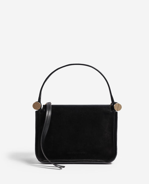 Highline Small Suede Top Handle Bag, Black | Kenneth Cole