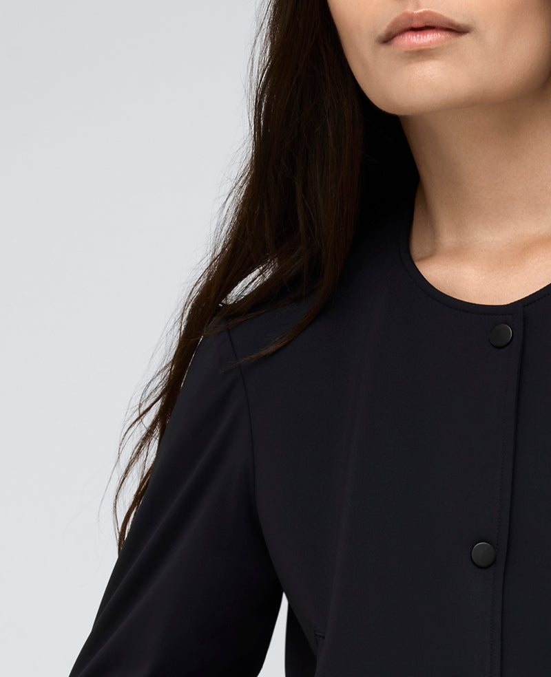 Kenneth Cole - Athletic Stretch Collarless Bomber Jacket WOMENS JACKET for Women