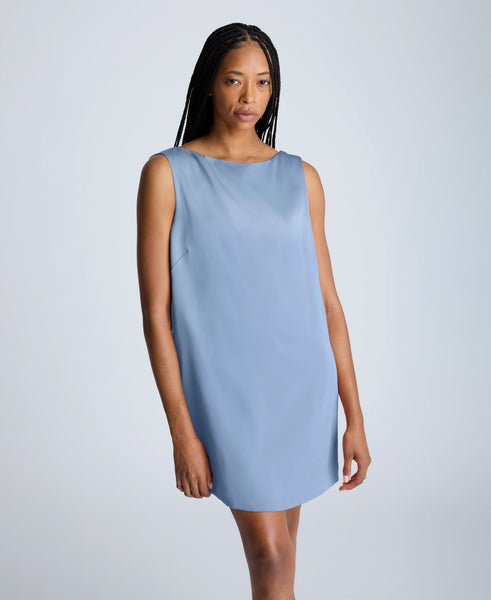 Kenneth Cole Satin Shift Dress, 4 / Blue Kenneth Cole Satin Shift Dress, 4 / Blue