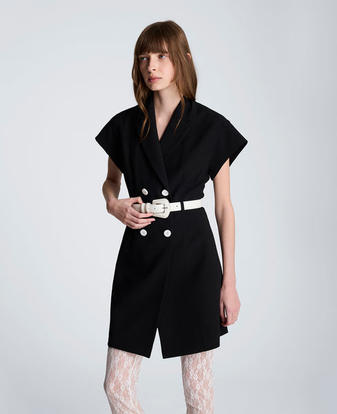 Mini Trench Jacket Dress – Natural White/Black | Kenneth Cole