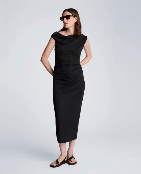 midi dress with ruched waist Kenneth Cole