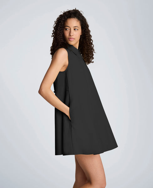 Shop Cotton Poplin Trapeze Mini Dress – Black