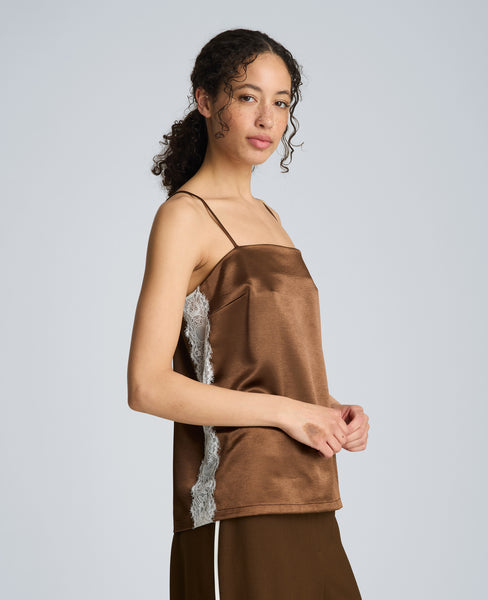 Cami with Lace Side Seam Inserts