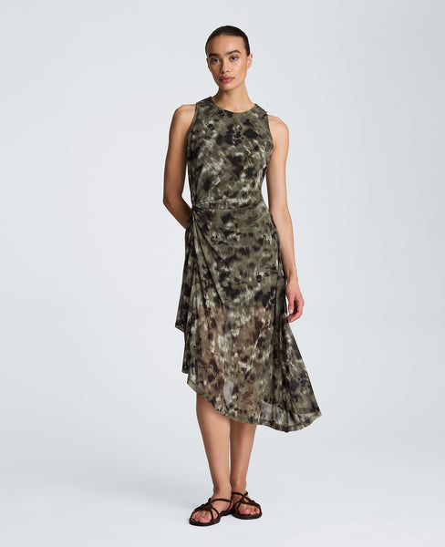tammy asymmetrical hem midi dress Kenneth Cole Color:Petal Blush Do Not Bleach Khadi Cotton Embellished A-Line Dresses |