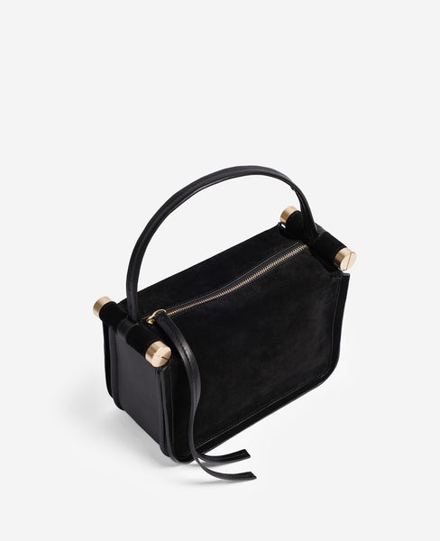 Highline Small Suede Top Handle Bag, Black | Kenneth Cole