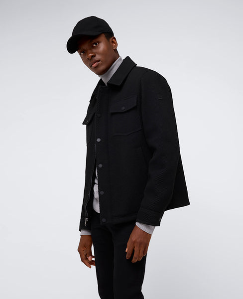 Heavyweight Twill Trucker Jacket – Black | Kenneth Cole