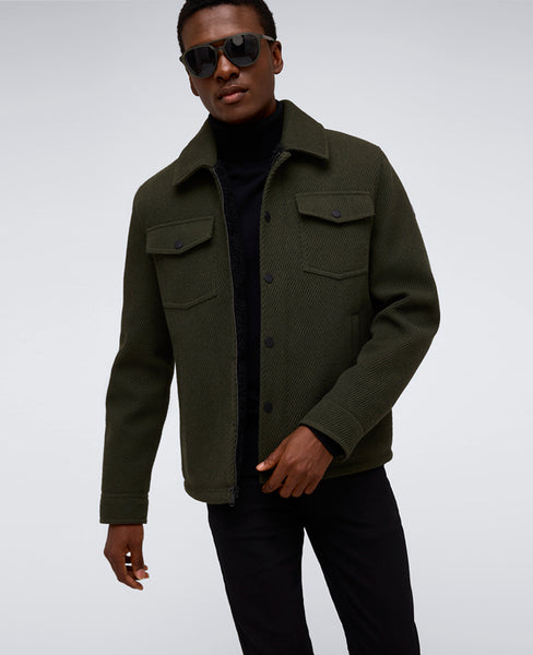Heavyweight Twill Trucker Jacket – Olive | Kenneth Cole