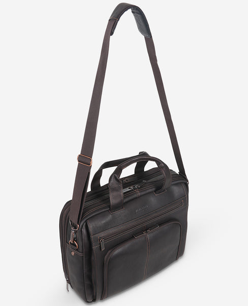Colombian Leather Top Zip Messenger Bag