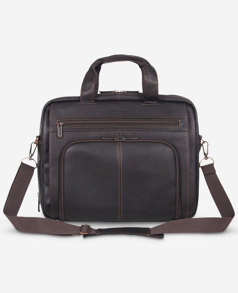 Colombian Leather Top Zip Messenger Bag