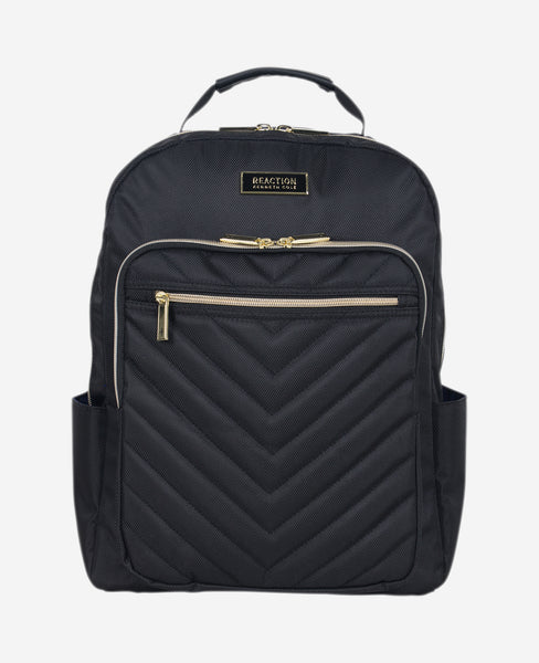 black quilted laptop backpack Kenneth Cole Reaction 15.6