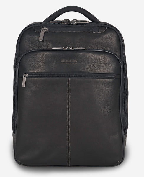 Kenneth Cole Reaction Laptop Backpack, Black Colombian Leather (580675E)