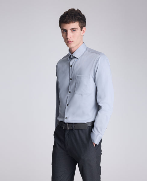 Mens REACTION Slim-Fit Button-Down Dress Shirt, Stone Grey Mens REACTION Slim-Fit Button-Down Dress Shirt, Stone Grey