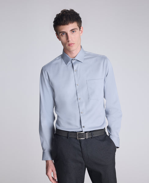 light grey dress shirt Kenneth Cole Men's Slim Fit Stretch 4.30.26promotag Calvin Klein Jeans Ss and Brown Snap buttons Color:Spiced Brown-Natural-Pumice