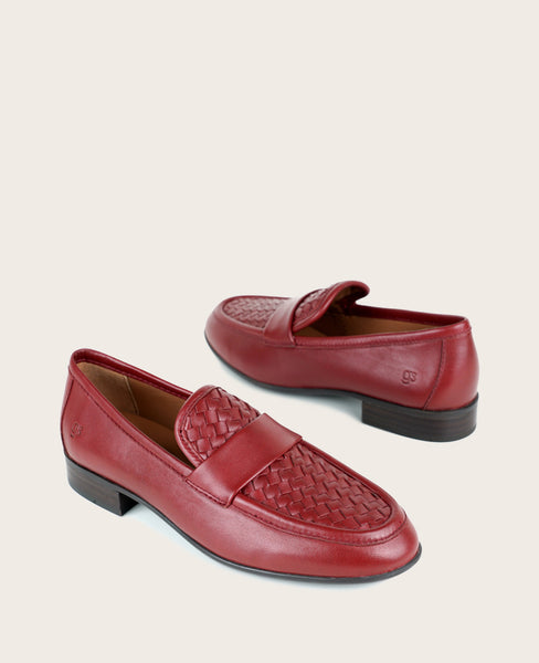 Men\'s Red Woven Leather Slip-On Loafers Ambrogio by Mezlan Solomeo 21101 Men main image 4