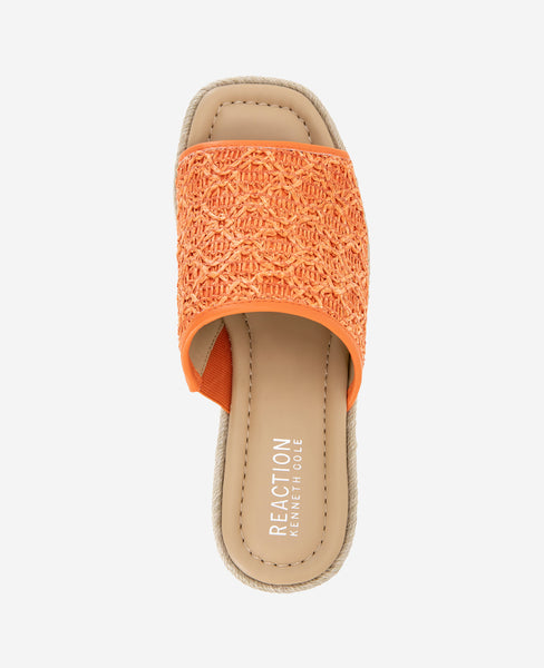 Shop Elissa Orange Raffia Platform Sandal | KC Reaction