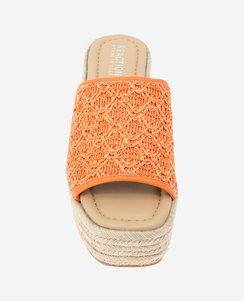 Shop Elissa Orange Raffia Platform Sandal | KC Reaction