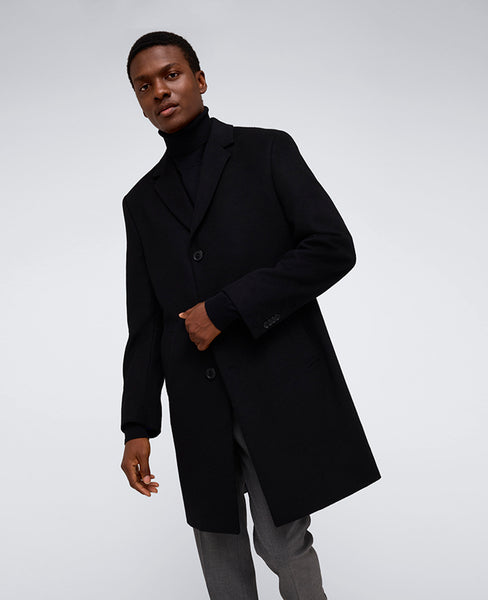 Shop Classic Fit Black Overcoat for Men | Kenneth Cole