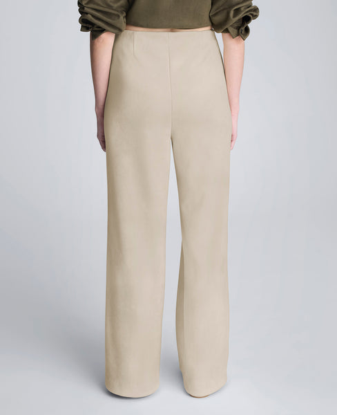 Faux Suede Pullover Wide Leg Pant