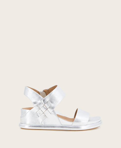 Shop Gentle Souls Jolisa Metallic Wedge Sandal, Silver | KC