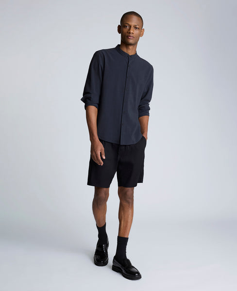 Knit Linen Pleated Overall Shorts