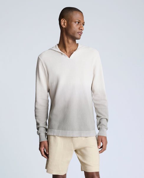 Men's Dip Dye Sweater Hoodie – Tan Grey | Kenneth Cole