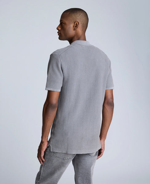 Shop Short Sleeve Sweater Shirt – Lightweight Grey Knit | KC