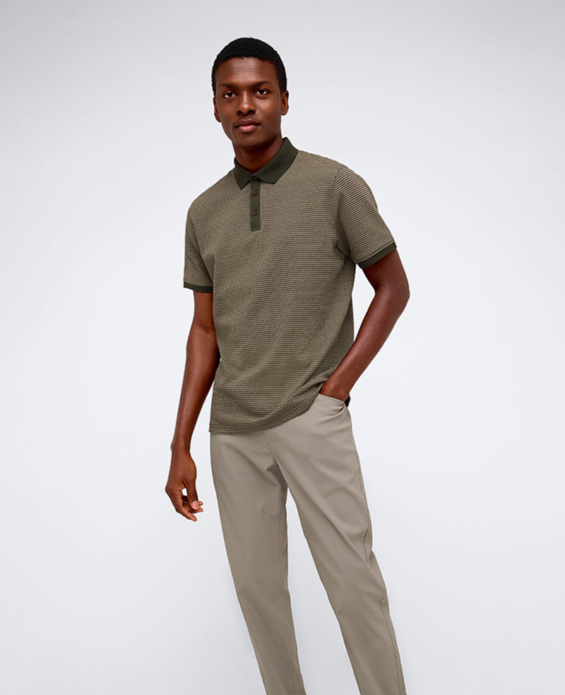 Kenneth Cole - Contrast Placket Button Polo MENS KNITS for Men