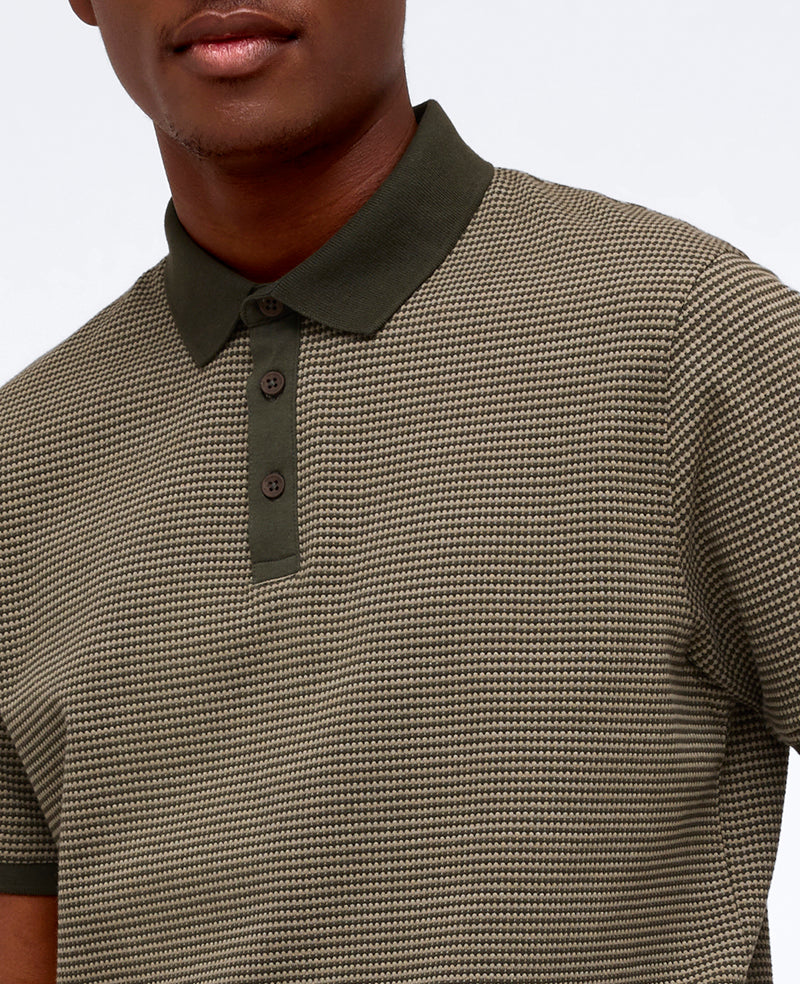 Kenneth Cole - Contrast Placket Button Polo MENS KNITS for Men