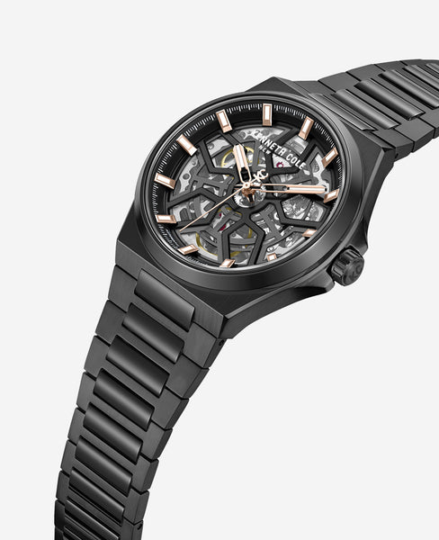 Men's Skeleton Automatic Watch – 5ATM Black | Kenneth Cole