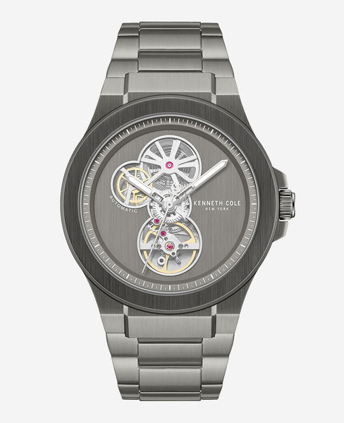 Automatic Gun Metal Stainless Steel Bracelet Watch