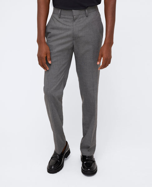 Slim-Fit Stretch Twill Dress Pant, Medium Grey