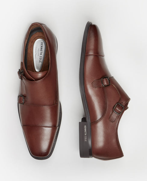 Kenneth Cole Monk Strap Dress Shoes Men 11.5 Brown Leather Loafer Y2K Italy Made Men main image 2