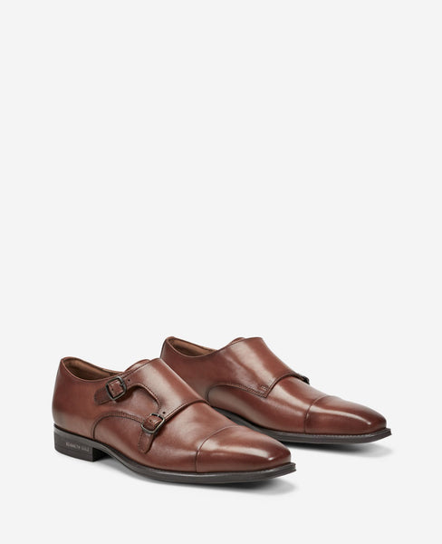 Charles Double Monk Strap Oxford – Cognac | Kenneth Cole