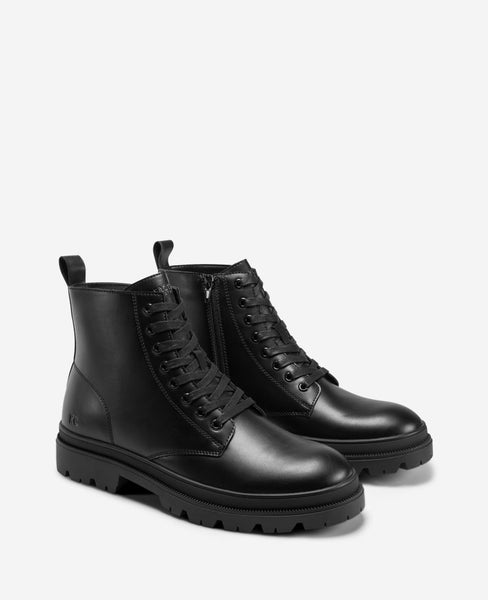 Kenneth Cole Leather Waterproof Rain Storm Leather Lace Up Stylish Boots Black Kenneth Cole Reaction Mens Klay Lug Black Combat Work Dress  main image 3