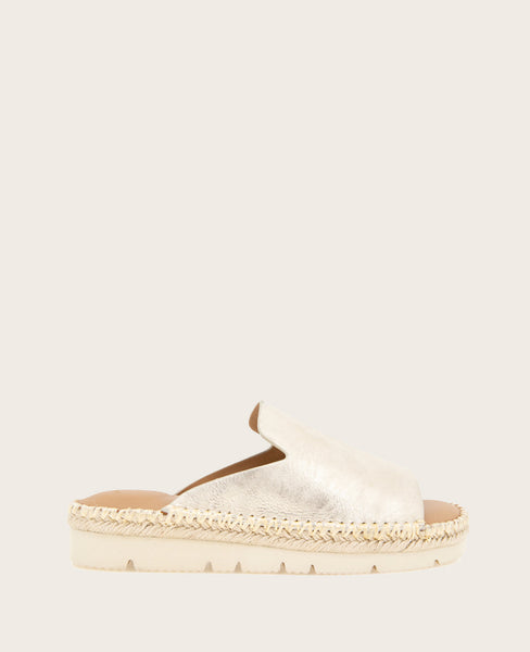 Leilani Gold Slip-On Sandal – Women's Platform Style | KC