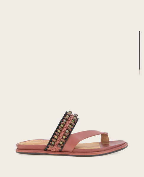Lentini Mahogany Beaded Sandal – Women's Slip-On | KC