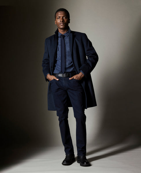 Shop Men's Stretch Denim Shirt – Deep Indigo | Kenneth Cole