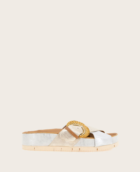 GENTLE SOULS - Louisa X Band Metallic Combo Platform Slip On