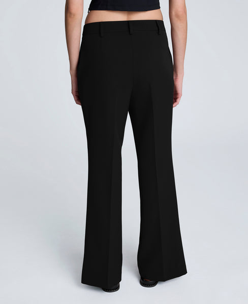 Kenneth Cole Women's Luxe Twill Flare Leg Pant - Black