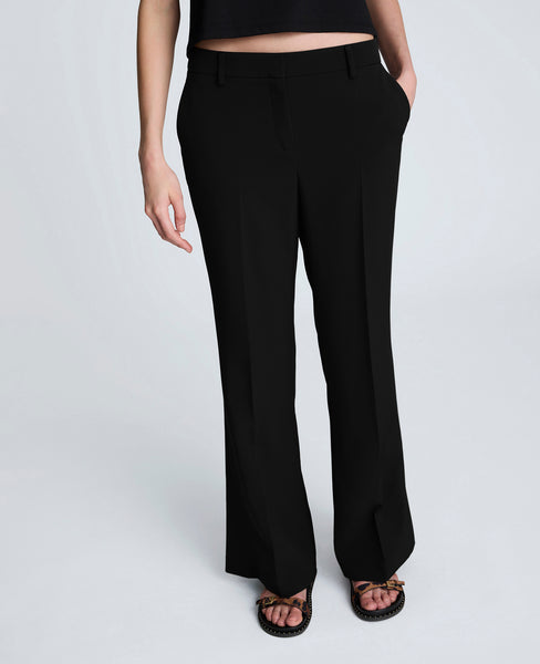 Shop Luxe Twill Flare Leg Pant – Black | Kenneth Cole