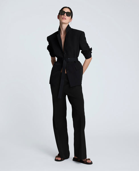 Kenneth Cole Women's Luxe Twill Flare Leg Pant - Black
