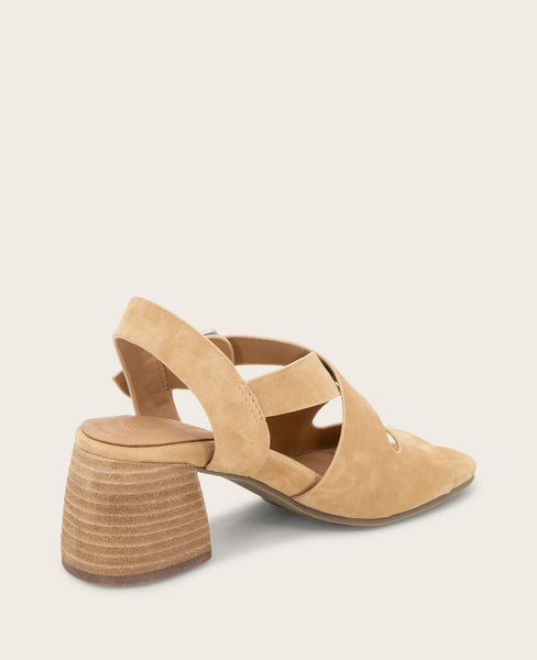 Shop Mela Suede Cross Strap Sandal Tan | Gentle Souls by KC
