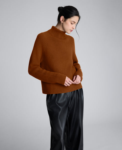Mockneck Raglan Sleeve Sweater
