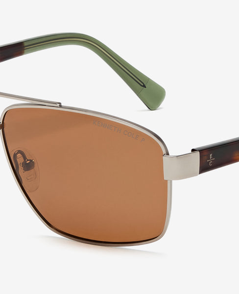 Square Metal Navigator Sunglasses