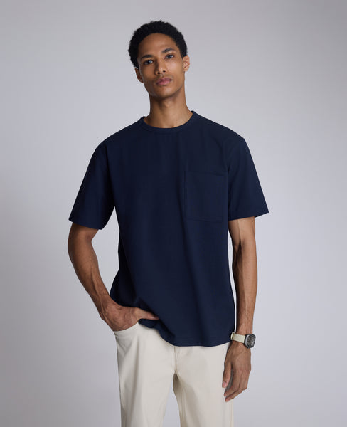 Shop Oversized Tee: Navy Crewneck, Stretch Cotton | KC