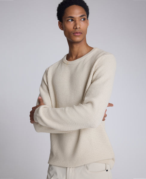 Shop Popcorn Crew Sweater: Offwhite Textured Knit | KC