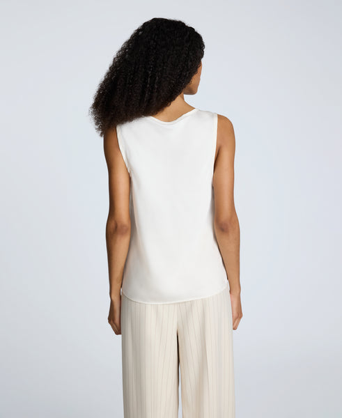 Shop Satin Scoop Neck Tank in Oyster | Kenneth Cole