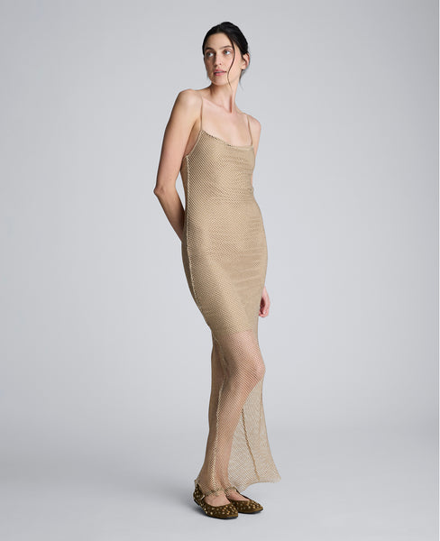 Shop Metallic Slip Maxi Dress Soft Amber | Kenneth Cole Shop Metallic Slip Maxi Dress Soft Amber | Kenneth Cole