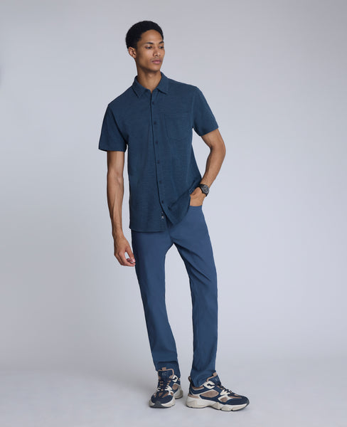Shop Short Sleeve Sportshirt: Heather Blue | Kenneth Cole