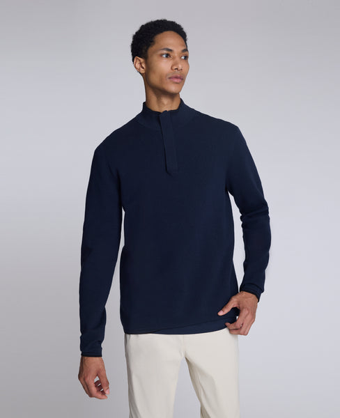 kuuネイビーM Quarterzip Pullover Sweater